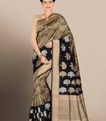Multicolor woven pure silk saree with blouse