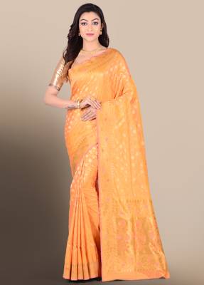 Multicolor woven pure silk saree with blouse 1