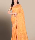 Multicolor woven pure silk saree with blouse