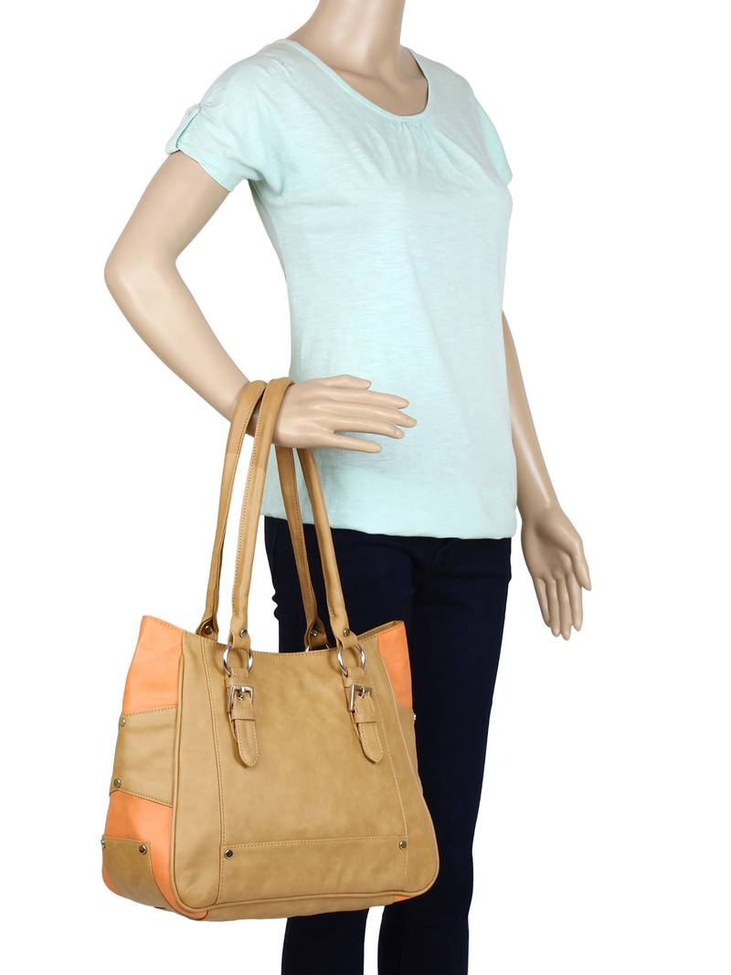 Lychee Bags Girls PU Loretto Shoulder Bag (Beige)