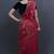 Majenta Colour Saree With Dense Aari Jaal On Pallu And Flowral Motifs