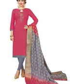 Pink Multi Work Cotton Salwar With Dupatta