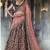 Purple Embroidered Silk Semi Stitched Lehenga With Dupatta