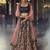 Purple Embroidered Silk Semi Stitched Lehenga With Dupatta