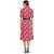 Pink floral print rayon dresses