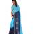 Blue embroidered faux georgette saree with blouse