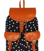 Lychee Bags Canvas/PU Debbie Backpack for Girls (Black)