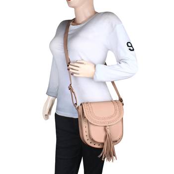 Lychee Bags Girl's Peach PU Hana Sling Bag 5