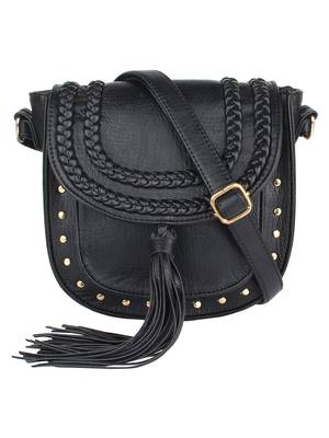 Lychee Bags Girl's Black PU Hana Sling Bag 1
