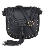 Lychee Bags Girl's Black PU Hana Sling Bag