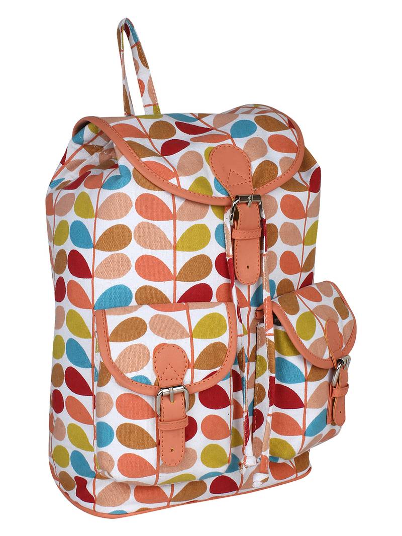 Lychee Bags Multi-Colored Canvas Sandy Backpack for Girls
