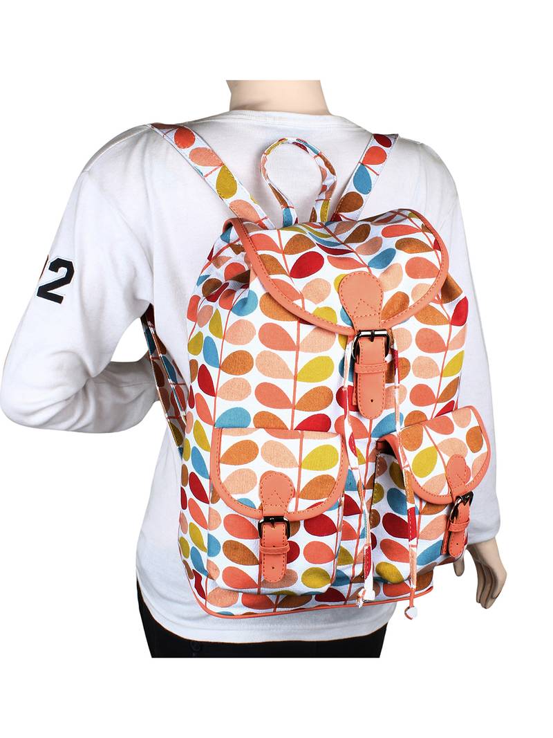 Lychee Bags Multi-Colored Canvas Sandy Backpack for Girls