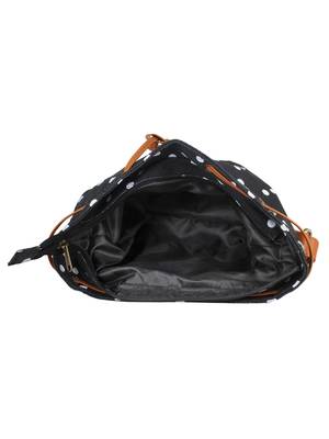 Lychee Bags Girl's Black Canvas Polka Sling Bag 4