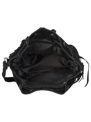Lychee Bags Women's Black PU Jennifer Sling Bag 4