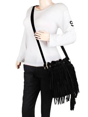 Lychee Bags Women's Black PU Jennifer Sling Bag 5