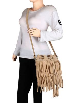Lychee Bags Women's Cream PU Jennifer Sling Bag 5