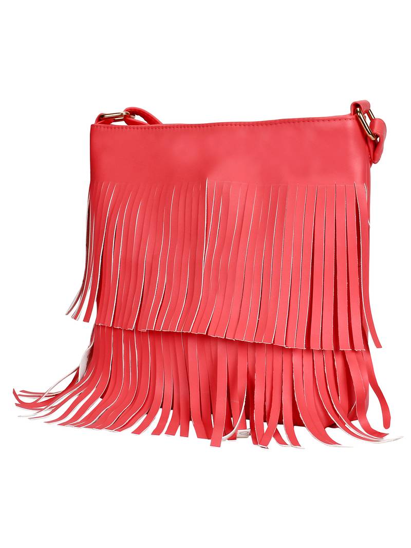 Lychee Bags Girl's PU Pam Fringes Sling Bag