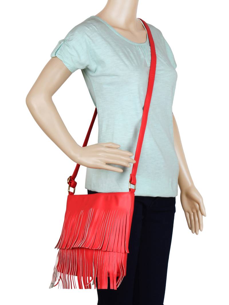 Lychee Bags Girl's PU Pam Fringes Sling Bag