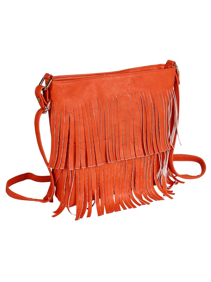 Lychee Bags Girl's PU Pam Fringes Sling Bag