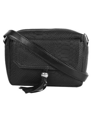 Lychee Bags Girls Black PU Flora Sling 1