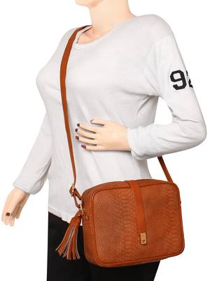 Lychee Bags Girls Tan PU Anne Sling 5