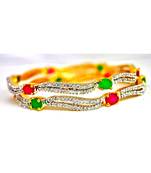 Ruby Emerald American Diamond Bangles
