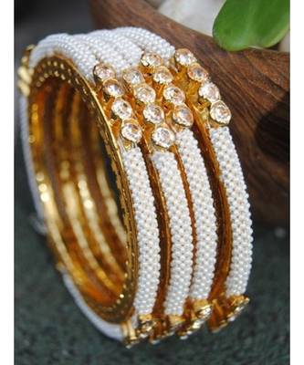 American Diamond Studded Chid Pearl Bangles 1