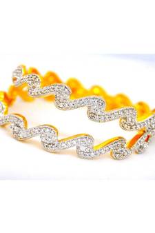 Waves Diamond Bangles