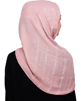 Pink plain cotton hijab 5