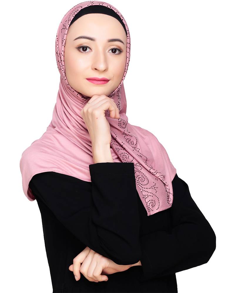 Pink plain jersey hijab