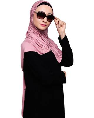 Pink plain jersey hijab 4