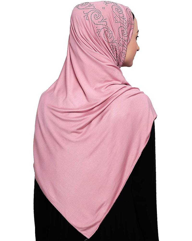 Pink plain jersey hijab