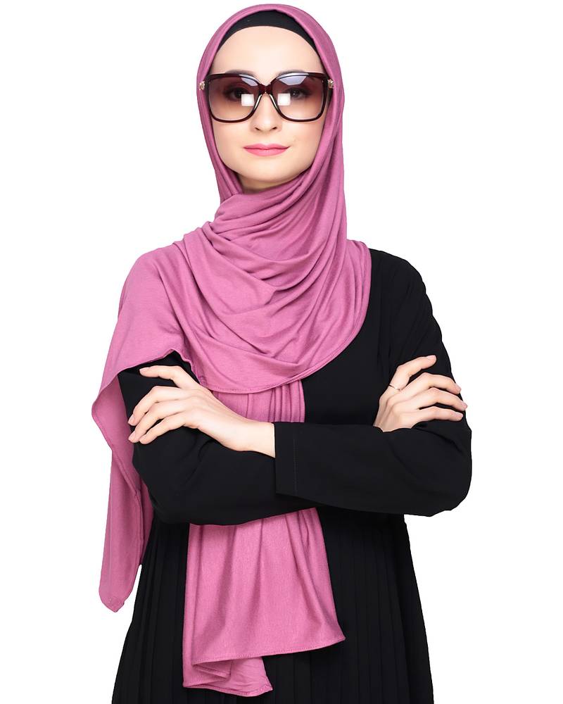 Pink plain jersey hijab