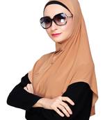 Fawn plain jersey hijab