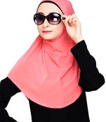 Peach plain jersey hijab