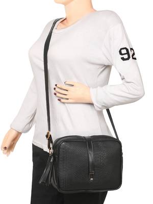 Lychee Bags Girls Black PU Anne Sling 5