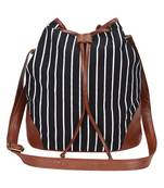 Lychee Bags Canvas Shaun Sling Bag for Girls (Black)