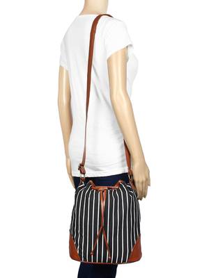 Lychee Bags Canvas Shaun Sling Bag for Girls (Black) 5