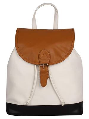 Lychee Bags PU Kim Backpack for Girls(White) 1