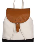 Lychee Bags PU Kim Backpack for Girls(White)