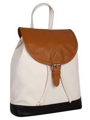 Lychee Bags PU Kim Backpack for Girls(White) 2