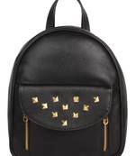 Lychee Bags PU Emily Backpack for Girls (Black)