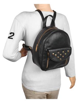 Lychee Bags PU Emily Backpack for Girls (Black) 5