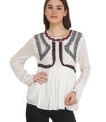 Multicolor printed rayon party-tops