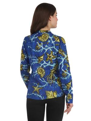 Blue printed cotton party-tops 4