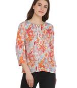 Multicolor printed rayon party tops