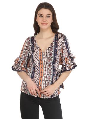 Multicolor printed rayon party tops 1