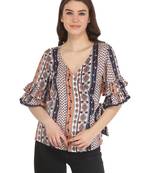 Multicolor printed rayon party tops