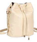 Lychee Bags Pu Cream Sling Bag