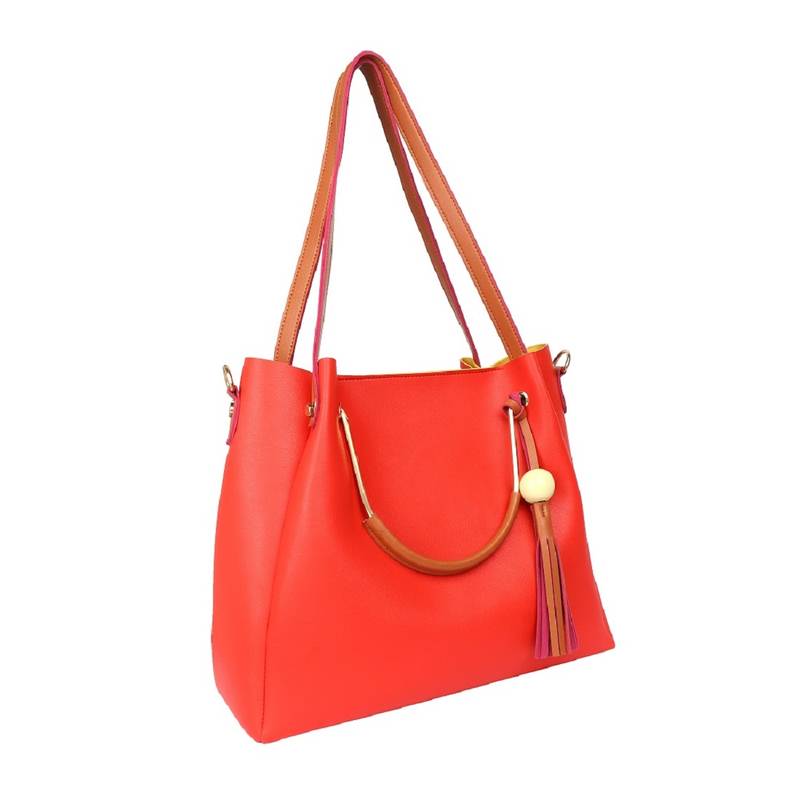 Lychee Bags Womens Lyla Red Pu  Shoulder Bag With Inner Sling Bag